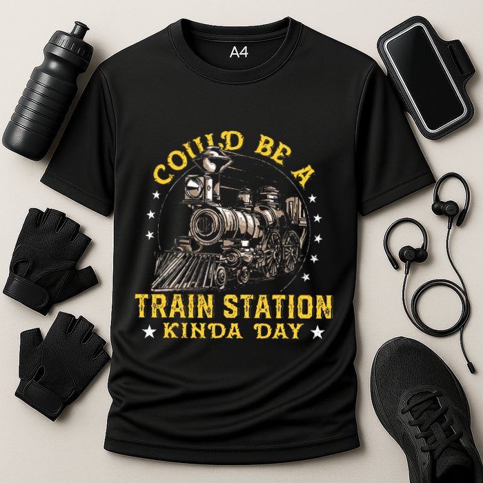 Could Be A Train Station Kinda Day Cooling Performance Crew T-Shirt
