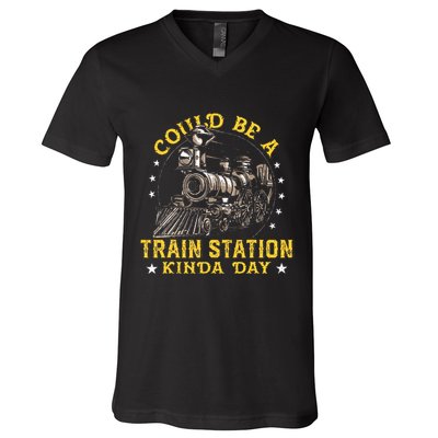 Could Be A Train Station Kinda Day V-Neck T-Shirt