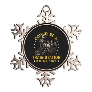 Could Be A Train Station Kinda Day Metallic Star Ornament