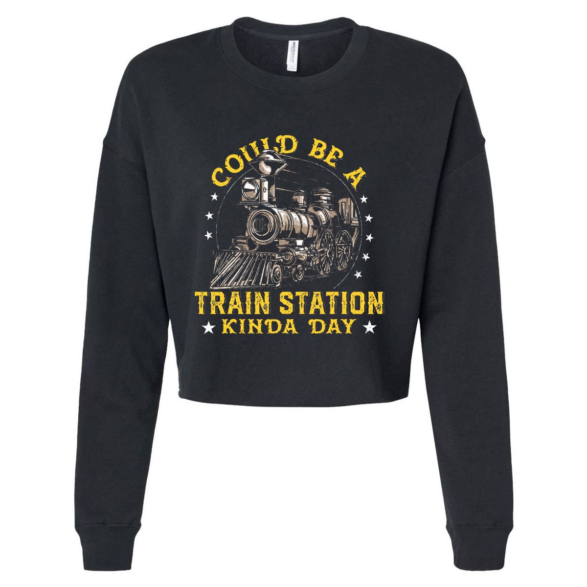 Could Be A Train Station Kinda Day Cropped Pullover Crew