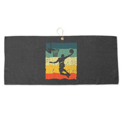 Cool Basketball Art Vintage Basketball Player Large Microfiber Waffle Golf Towel