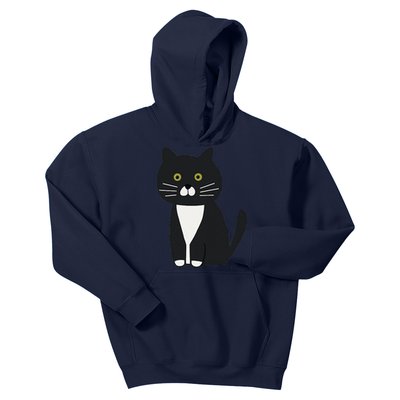 Cute Black And White Tuxedo Cat Kids Hoodie