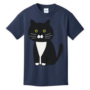 Cute Black And White Tuxedo Cat Kids T-Shirt