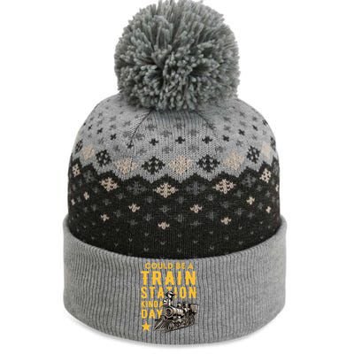 Could Be A Train Station Kinda Day The Baniff Cuffed Pom Beanie