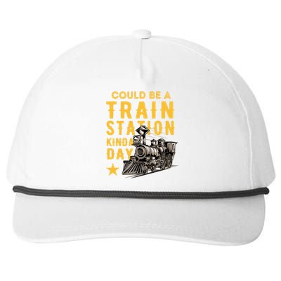 Could Be A Train Station Kinda Day Snapback Five-Panel Rope Hat