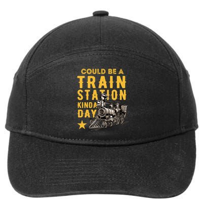 Could Be A Train Station Kinda Day 7-Panel Snapback Hat