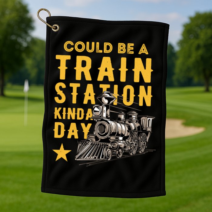 Could Be A Train Station Kinda Day Golf Towel