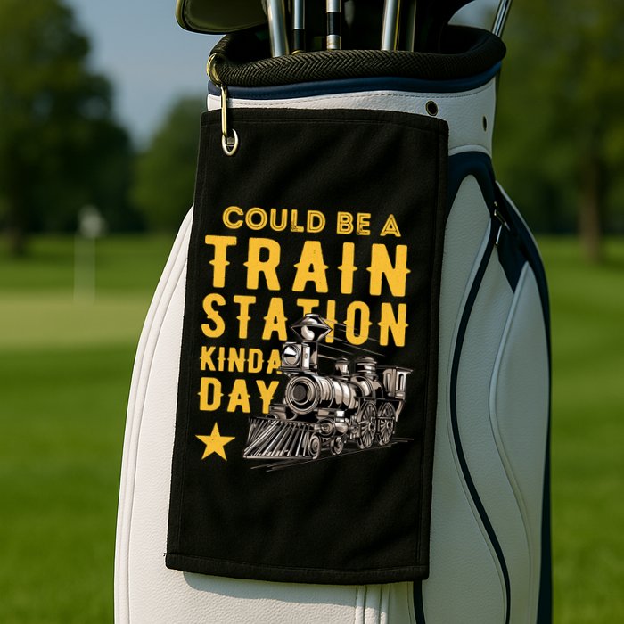 Could Be A Train Station Kinda Day Golf Towel