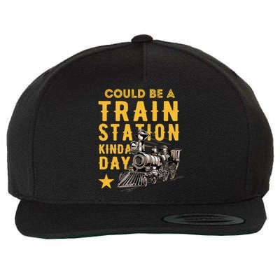 Could Be A Train Station Kinda Day Wool Snapback Cap