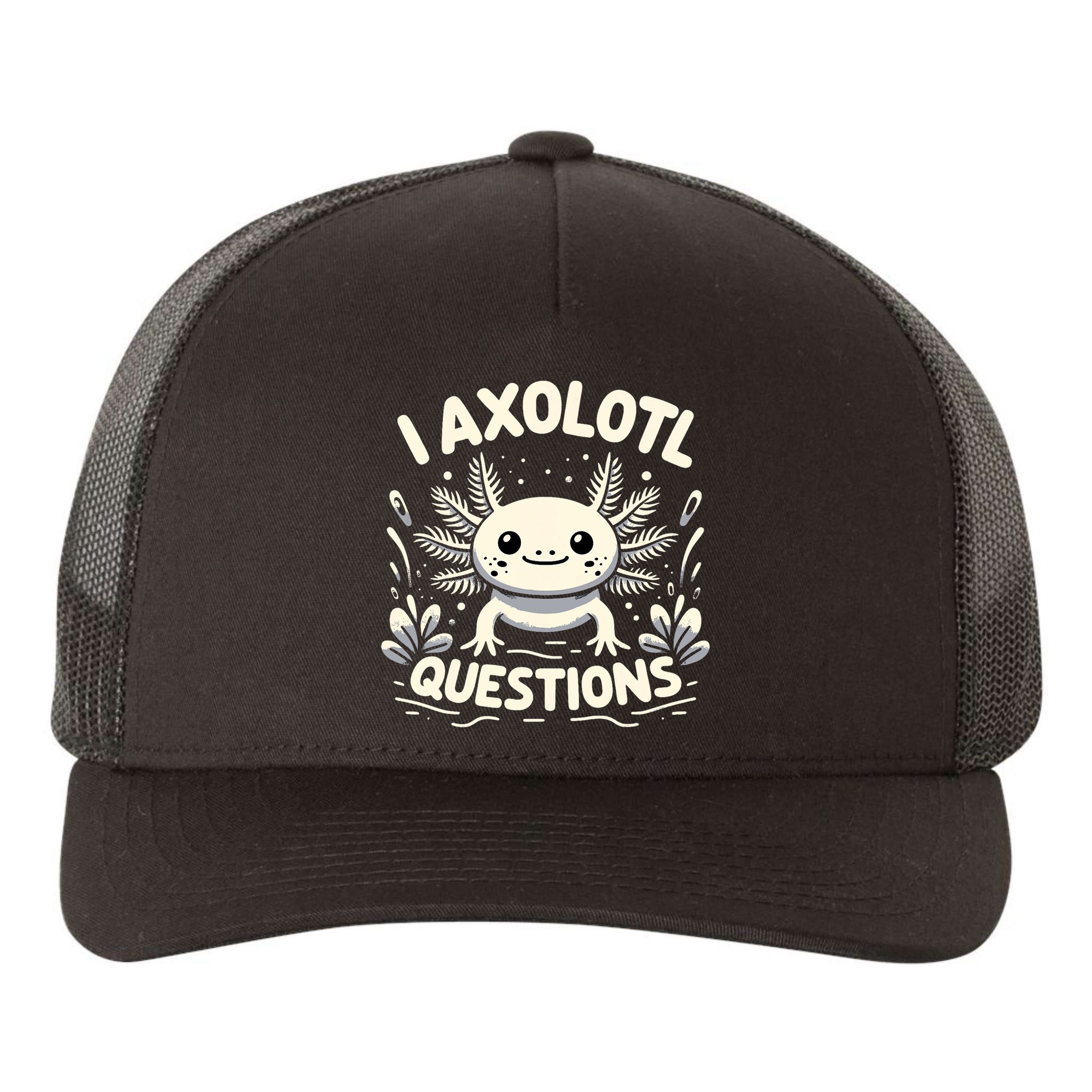 Cute Blue Axolotl Kawaii Funny I Axolotl Questions Yupoong Adult 5-Panel Trucker Hat