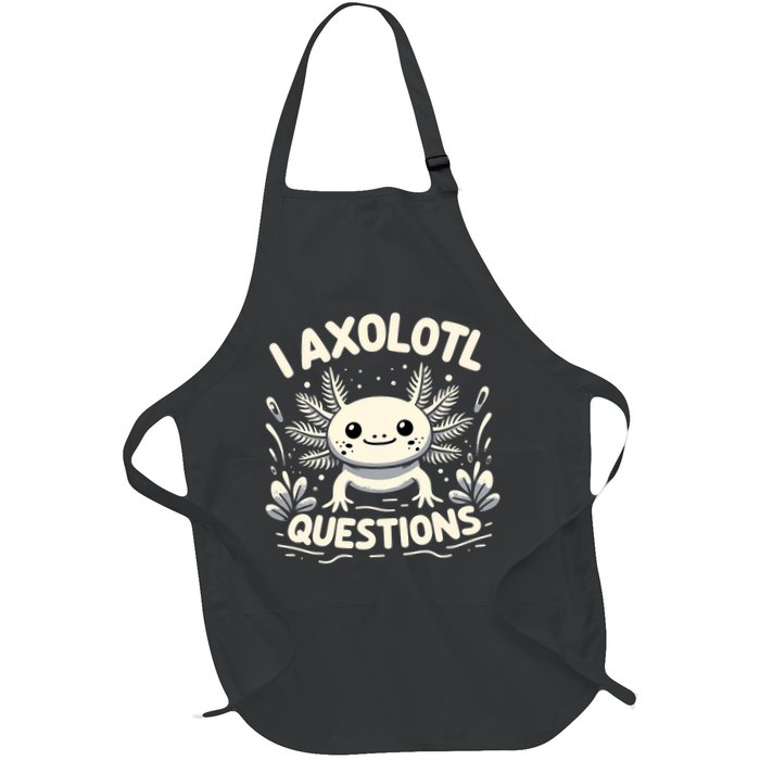 Cute Blue Axolotl Kawaii Funny I Axolotl Questions Apron