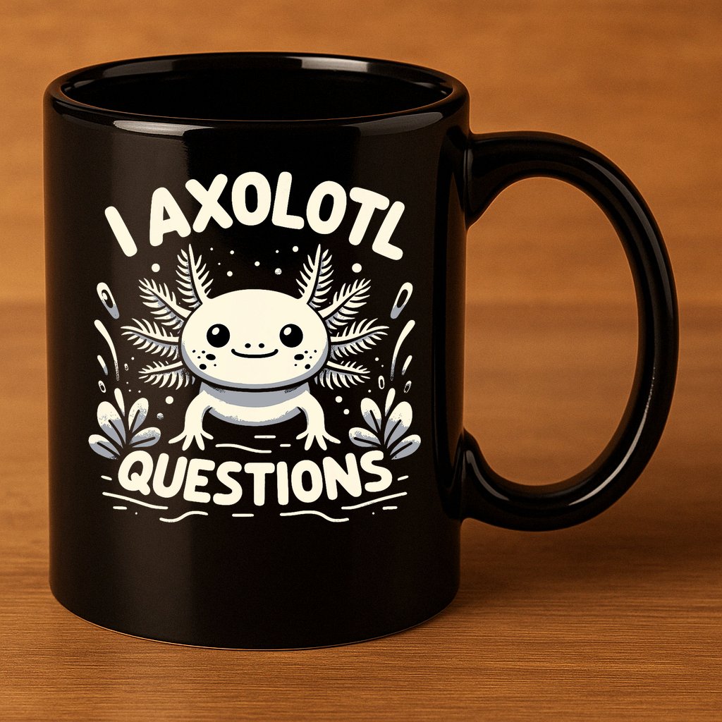 Cute Blue Axolotl Kawaii Funny I Axolotl Questions 11oz C Handle Ceramic Mug