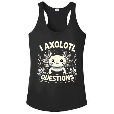 Cute Blue Axolotl Kawaii Funny I Axolotl Questions Ladies PosiCharge Competitor Racerback Tank