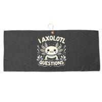 Cute Blue Axolotl Kawaii Funny I Axolotl Questions Large Microfiber Waffle Golf Towel