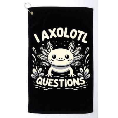 Cute Blue Axolotl Kawaii Funny I Axolotl Questions Golf Towel