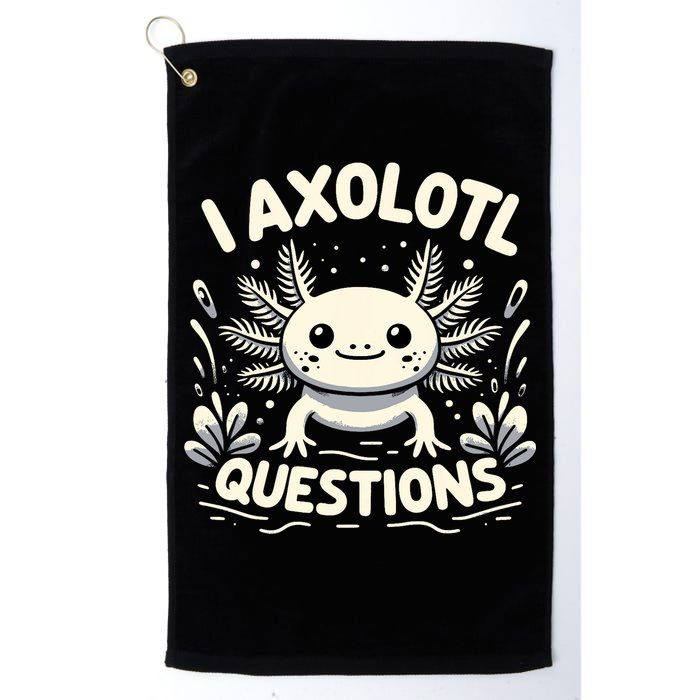 Cute Blue Axolotl Kawaii Funny I Axolotl Questions Golf Towel