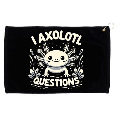 Cute Blue Axolotl Kawaii Funny I Axolotl Questions Grommeted Golf Towel