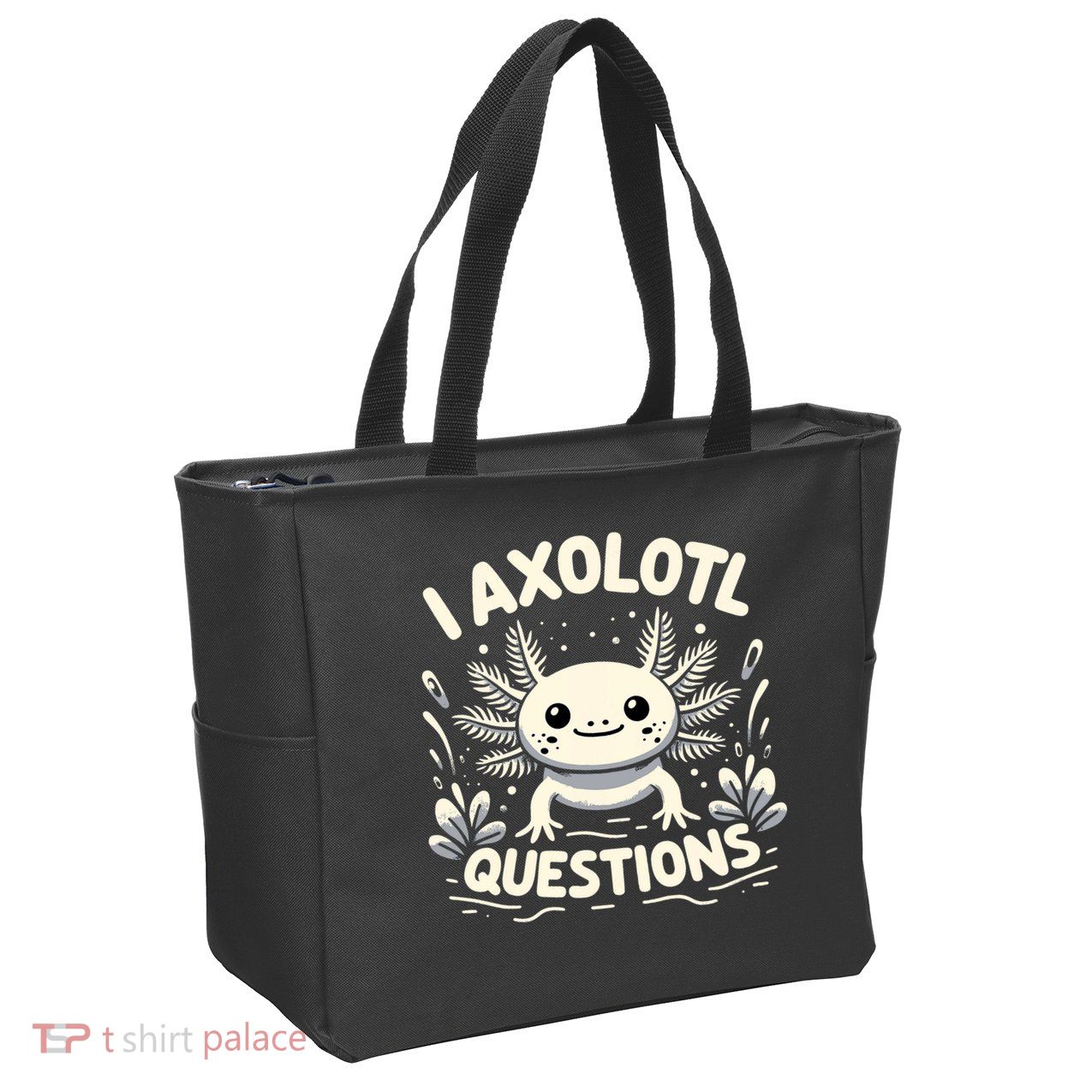 Cute Blue Axolotl Kawaii Funny I Axolotl Questions Zip Tote Bag