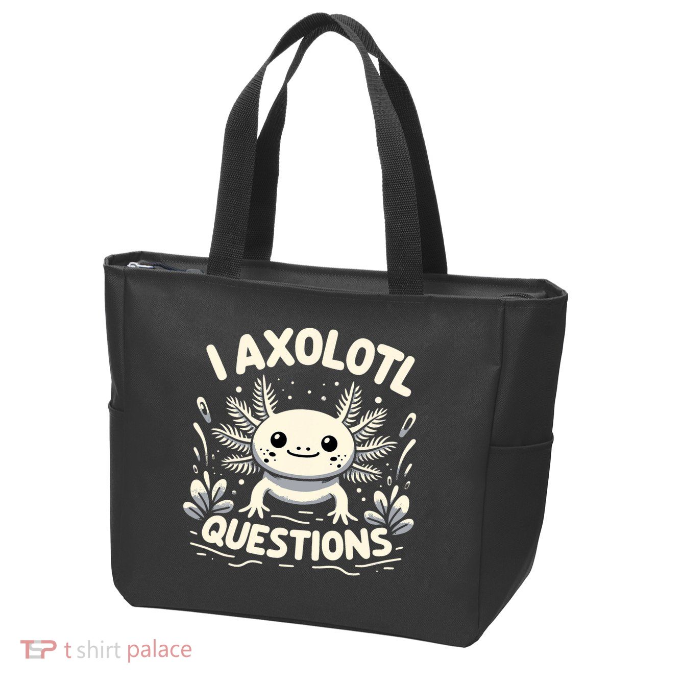 Cute Blue Axolotl Kawaii Funny I Axolotl Questions Zip Tote Bag