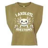 Cute Blue Axolotl Kawaii Funny I Axolotl Questions Garment-Dyed Women's Muscle Tee