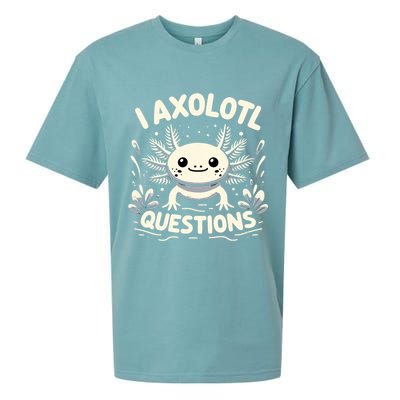 Cute Blue Axolotl Kawaii Funny I Axolotl Questions Sueded Cloud Jersey T-Shirt