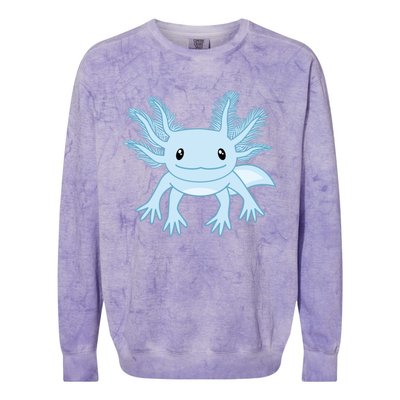 Cute Blue Axolotl Kawaii Aesthetic Axolotls Colorblast Crewneck Sweatshirt