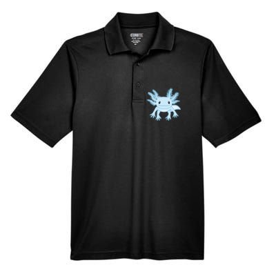 Cute Blue Axolotl Kawaii Aesthetic Axolotls Men's Origin Performance Pique Polo