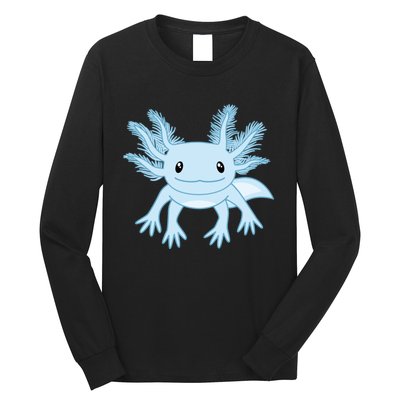 Cute Blue Axolotl Kawaii Aesthetic Axolotls Long Sleeve Shirt