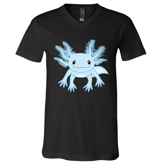 Cute Blue Axolotl Kawaii Aesthetic Axolotls V-Neck T-Shirt