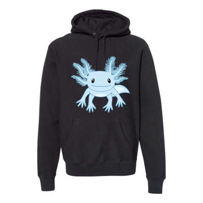 Cute Blue Axolotl Kawaii Aesthetic Axolotls Premium Hoodie