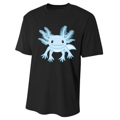 Cute Blue Axolotl Kawaii Aesthetic Axolotls Performance Sprint T-Shirt