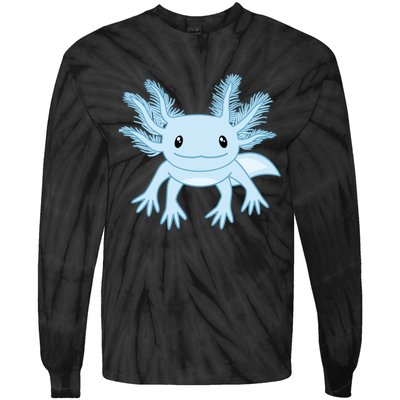 Cute Blue Axolotl Kawaii Aesthetic Axolotls Tie-Dye Long Sleeve Shirt