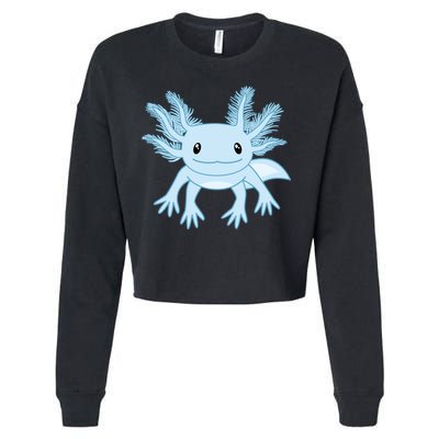 Cute Blue Axolotl Kawaii Aesthetic Axolotls Cropped Pullover Crew