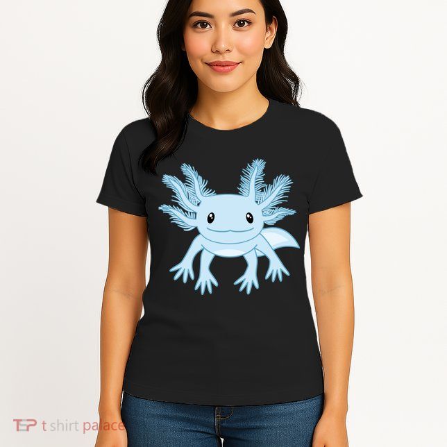 Cute Blue Axolotl Kawaii Aesthetic Axolotls Womens T-Shirt