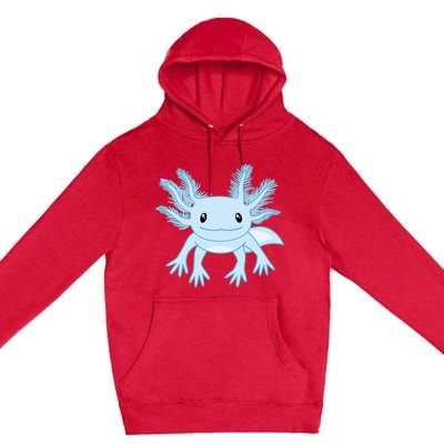 Cute Blue Axolotl Kawaii Aesthetic Axolotls Premium Pullover Hoodie