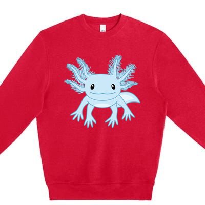 Cute Blue Axolotl Kawaii Aesthetic Axolotls Premium Crewneck Sweatshirt