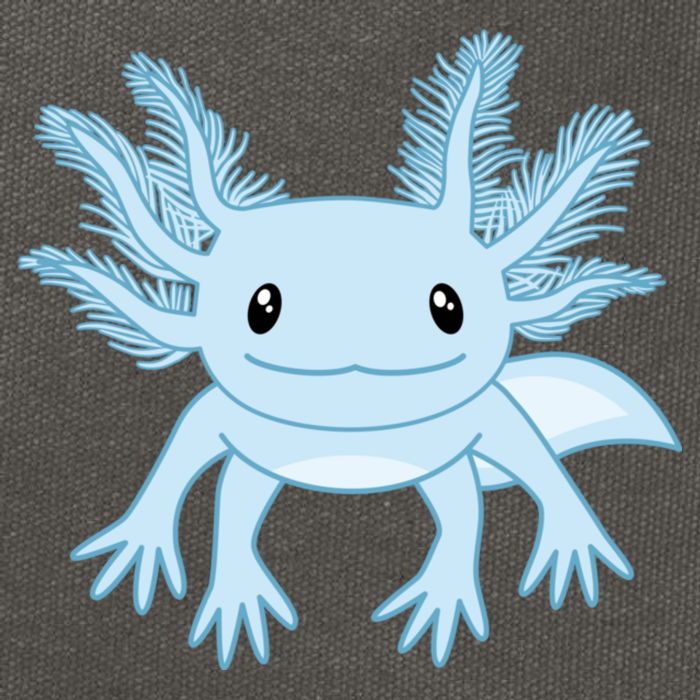 Cute Blue Axolotl Kawaii Aesthetic Axolotls Cotton Canvas Backpack