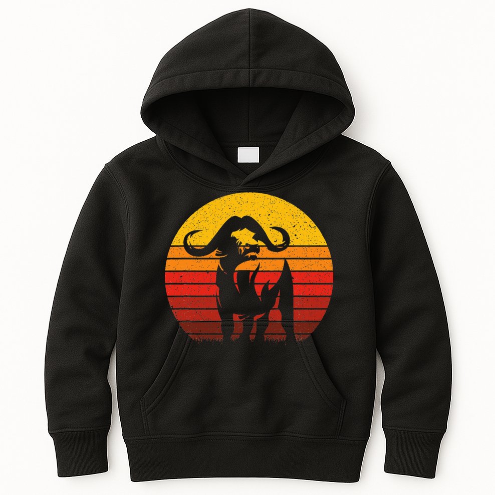 Cape Buffalo Africa Safari Animal Buffalo Kids Hoodie