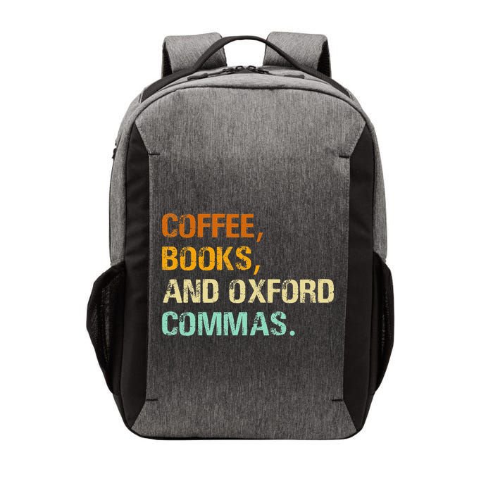 Coffee Books And Oxford Commas Funny Reading Bookworm Book Vector Backpack