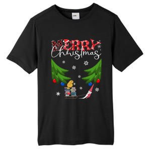 Cat Books And Coffee Funny Gnome And Christmas Tree 1970s Family Gift Tall Fusion ChromaSoft Performance T-Shirt