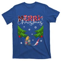 Cat Books And Coffee Funny Gnome And Christmas Tree 1970s Family Gift T-Shirt