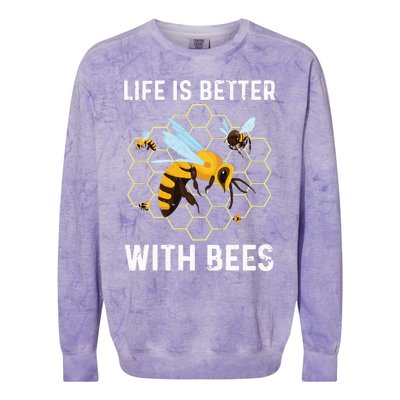 Cute Bee Art Men Women Beekeeping Honey Bumble Bee Lover Colorblast Crewneck Sweatshirt