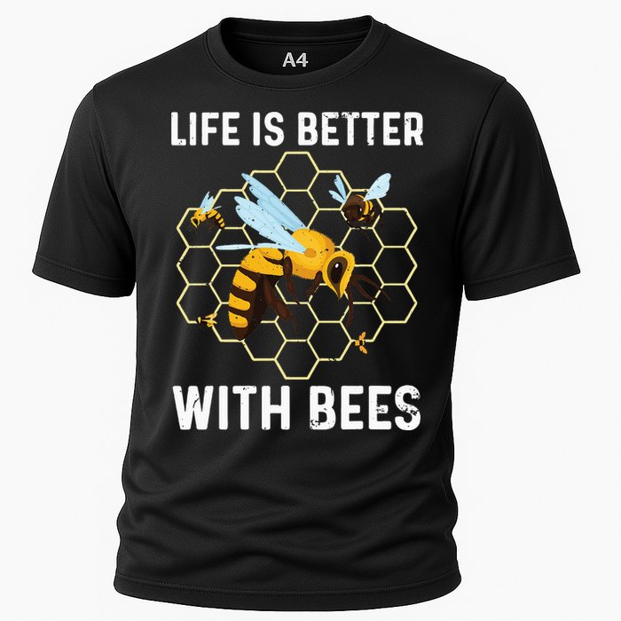 Cute Bee Art Men Women Beekeeping Honey Bumble Bee Lover Cooling Performance Crew T-Shirt