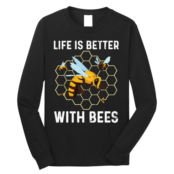 Cute Bee Art Men Women Beekeeping Honey Bumble Bee Lover Long Sleeve Shirt