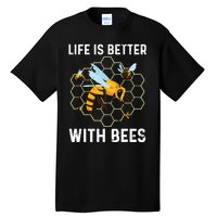 Cute Bee Art Men Women Beekeeping Honey Bumble Bee Lover Tall T-Shirt