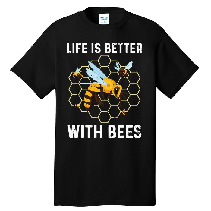 Cute Bee Art Men Women Beekeeping Honey Bumble Bee Lover Tall T-Shirt