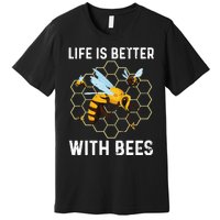 Cute Bee Art Men Women Beekeeping Honey Bumble Bee Lover Premium T-Shirt