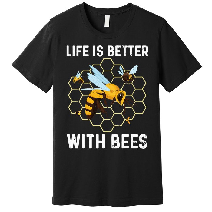 Cute Bee Art Men Women Beekeeping Honey Bumble Bee Lover Premium T-Shirt