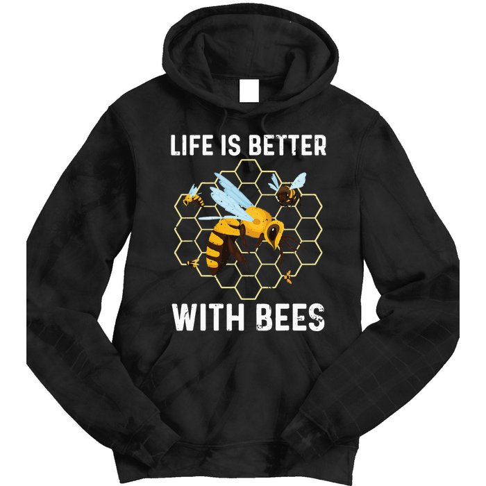 Cute Bee Art Men Women Beekeeping Honey Bumble Bee Lover Tie Dye Hoodie