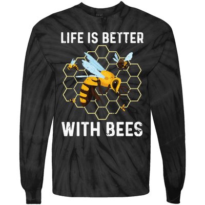 Cute Bee Art Men Women Beekeeping Honey Bumble Bee Lover Tie-Dye Long Sleeve Shirt